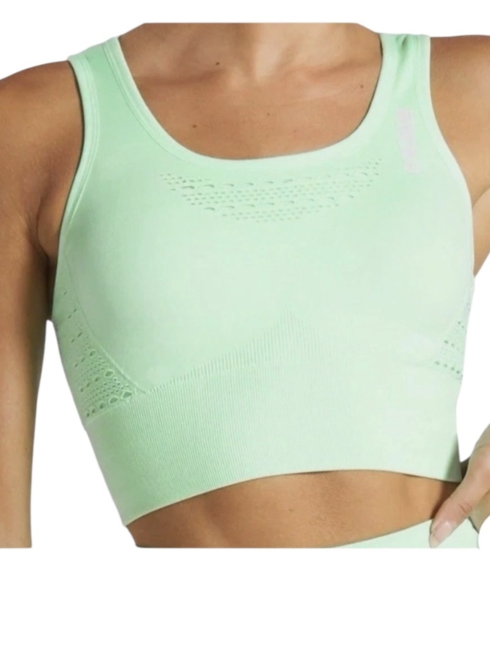 Gymshark Energy Seamless Crop Top in Mint Light Green Size Small Sleeveless